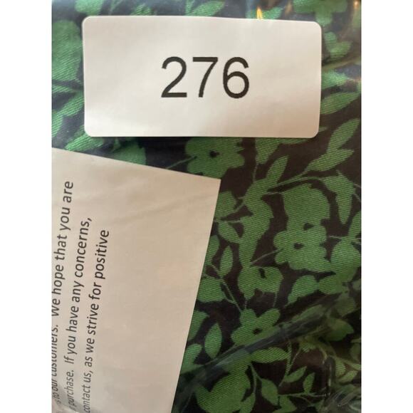 J. Jill V-Neck Peasant Blouse Blue Green Floral Size L Long Sleeve Boho Chic - Picture 8 of 8